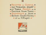 un vieux livre sur lequel figure l'image d'une assiette de nourriture