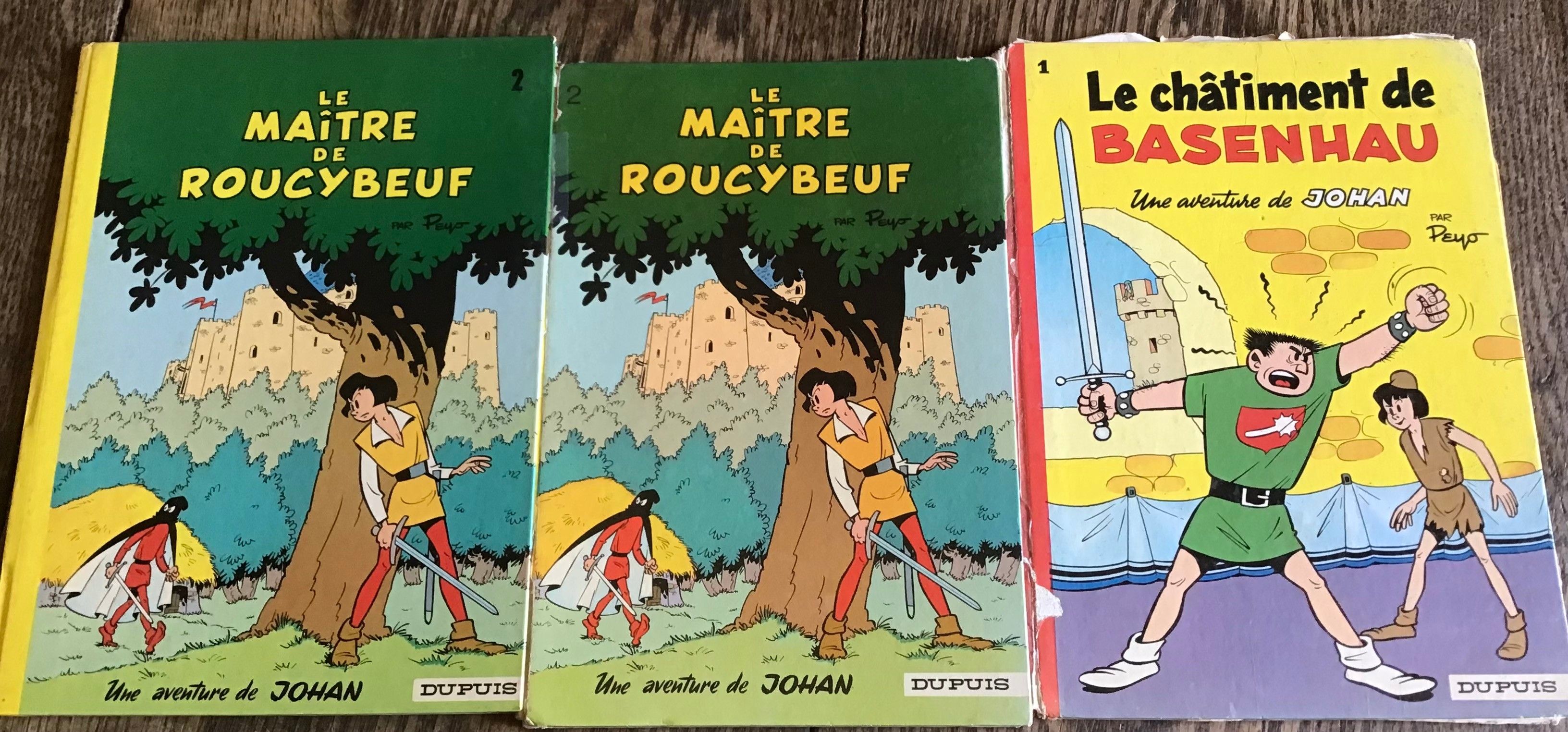 Peyo Une Aventure de Johan 3 albums éditions anciennes