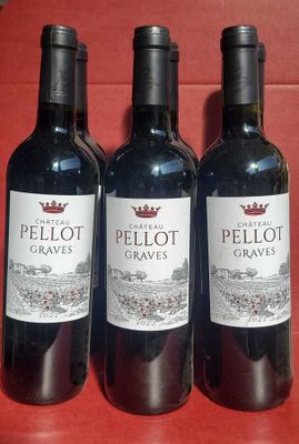 three bottles of red wine are lined up on a red table
