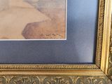 an image of a painting of a woman sitting on a ledge