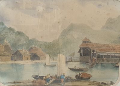 ANONYME (XXème) Bord de lac en Amérique du Nord