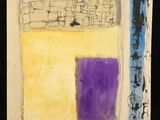 an image of a painting of a yellow and purple square
