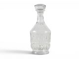 an image of a clear glass bottle on a white background