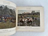 a book with a picture of a group of people riding horses