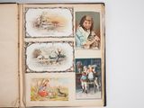 an open book with pictures of children on it
