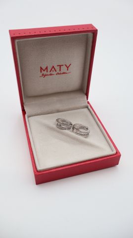 Paire de boucles d'oreilles en or gris 18 carats 750 millièmes à ...