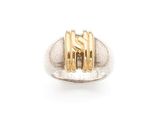 an image of a gold and silver ring on a white background