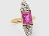 a pink tourmaline and diamond ring