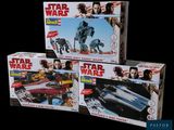 three star wars action figures are shown in a box