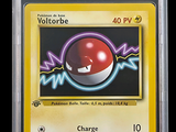 an image of a pokemon card with a red ball on it