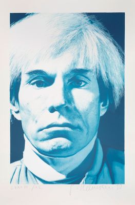 an image of a blue and white photograph of a man