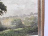 a picture of a painting of a tree in a field