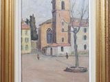 une image représentant un tableau d'un bâtiment avec un arbre devant