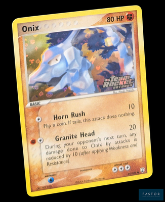 un gros plan d'une carte Pokémon représentant un cheval