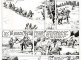 une page en noir et blanc d'une bande dessinée représentant un cheval dessiné par un homme