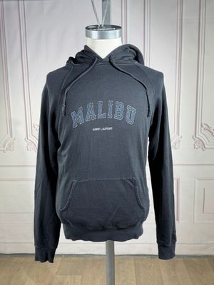 SAINT LAURENT - Sweat en coton noir imprimé "Malibu" sur le …