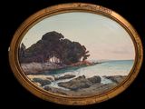 une photo d'une photo d'un tableau sur le mur