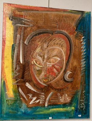 un tableau accroché au mur d'une pièce, sur lequel figure une horloge