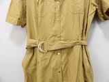an image of a tan shirt dress with a belt