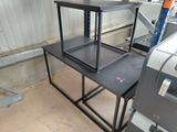 a picture of a table with a shelf on top of it