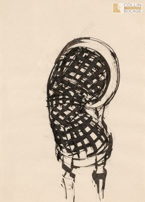 une image représentant le dessin d'une chaise avec un panier posé sur le dossier