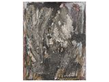 une peinture abstraite représentant une fleur en noir et blanc sur fond blanc