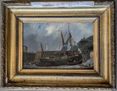 BEAUDOUIN. Marine. Huile sur toile signée en bas à gauche.