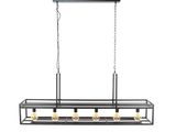a large rectangular chandelier with four lights hanging from the ceiling
