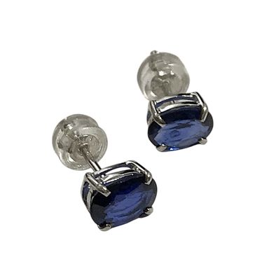 PAIRE DE BOUTONS D'OREILLES en or jaune 750/1000 ornés de 2 … - Photo 1