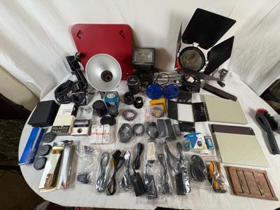 a table with a lot of different items on it