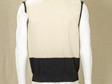 mannequin wearing a black and white shirt and a black and white vest
