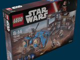 a box of lego star wars sets on a blue background