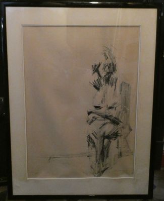 dessin représentant un homme assis sur une chaise devant une fenêtre