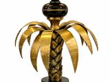 an image of a table lamp with a palm tree on top of it