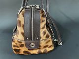 leopard print handbag with chain strap and shoulder strap