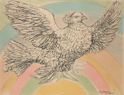 Pablo PICASSO (1881-1973) Colombe à l'arc en ciel (1952)