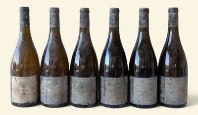 six bottles of wine are lined up in a row on a white surface