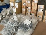 many boxes of assorted items on a table