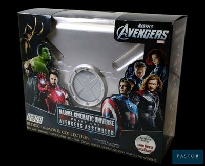 the avengers are coming out of the box with the avengers logo on it