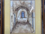 une image représentant une peinture d'une porte d'entrée dans un bâtiment