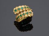 an emerald and diamond ring, by business