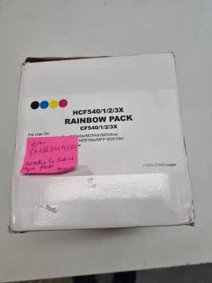 the box has a pink sticker on it that says rainbow pack