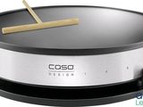 coso design electric skillet with wooden handle in stainless steel finish