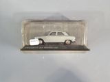 a small white car in a clear box