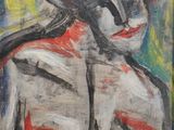 une image d'une peinture représentant une femme avec un chapeau sur la tête