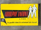 a yellow sign with a picture of a man and a woman on it