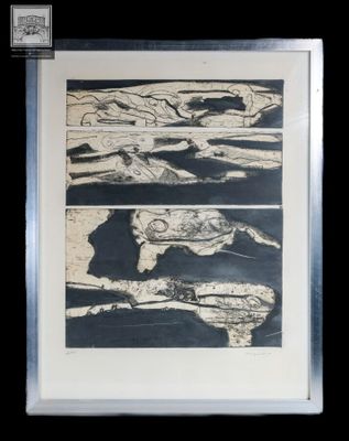 Ecole du XXe, "Composition abstraite" lithographie signée en…