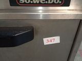 an image of a stainless steel dishwasher with a sowebo sticker on it