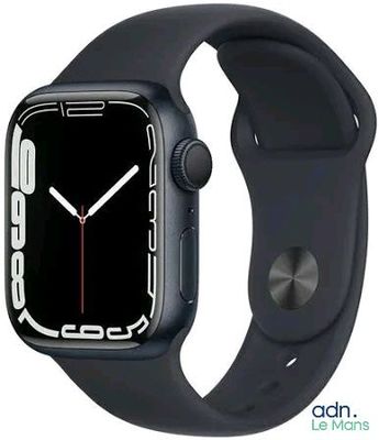 une photo d'une Apple Watch noire avec un bracelet noir