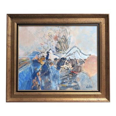 Joël DABIN (1933-2003) Hameau bleu